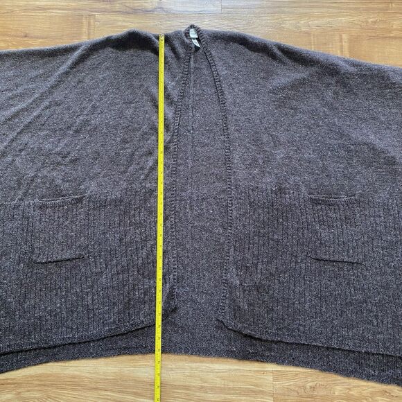 CHICO’S OS Brown Knit Wool Blend Ruana Shawl Wrap Casual Cocktail Lagenlook - Picture 14 of 16